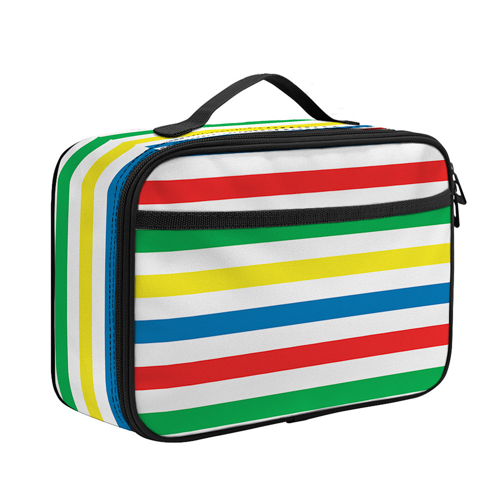 Colorful Striped Pattern Print Portable Lunch Bag