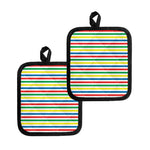 Colorful Striped Pattern Print Pot Holders