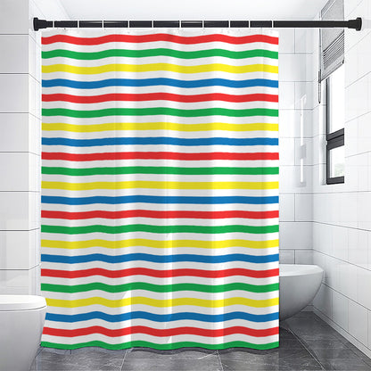 Colorful Striped Pattern Print Premium Shower Curtain