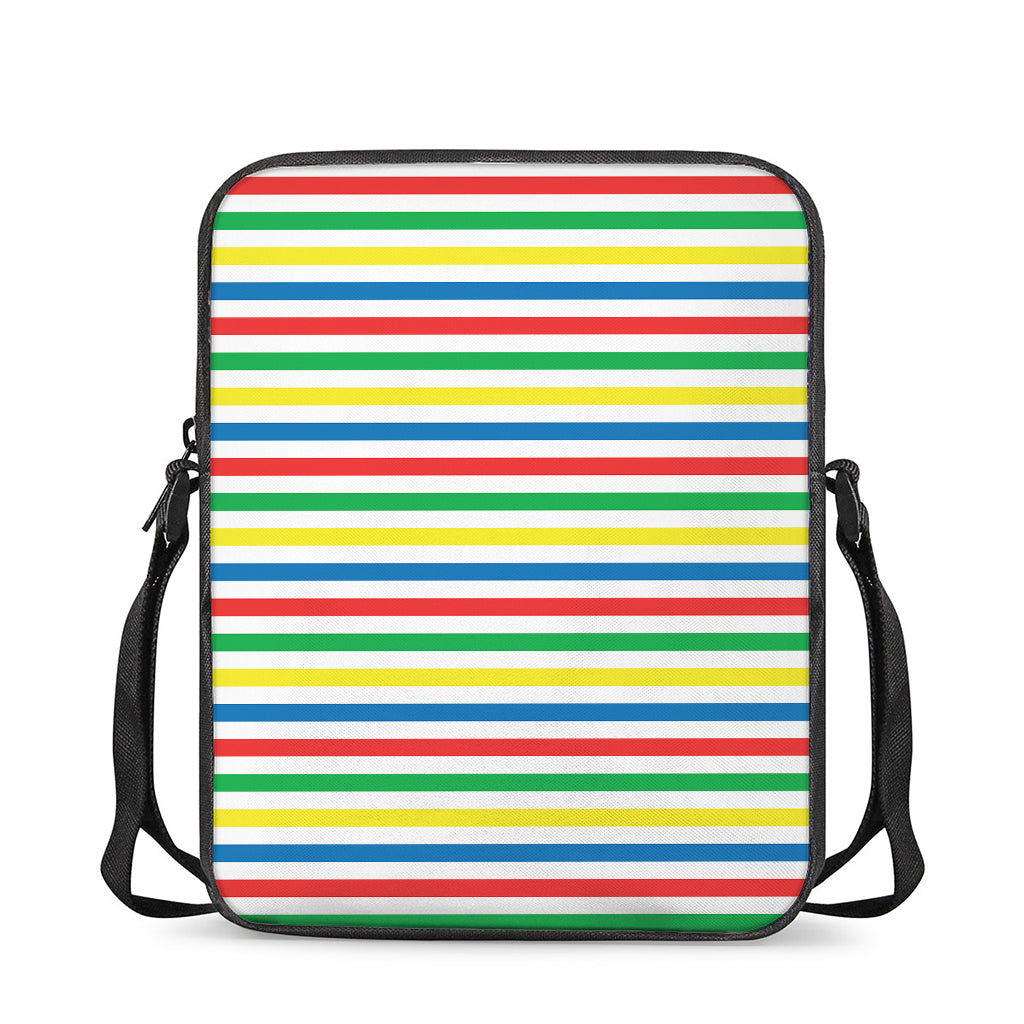 Colorful Striped Pattern Print Rectangular Crossbody Bag