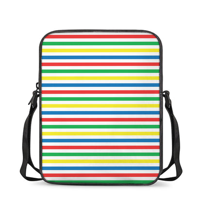 Colorful Striped Pattern Print Rectangular Crossbody Bag