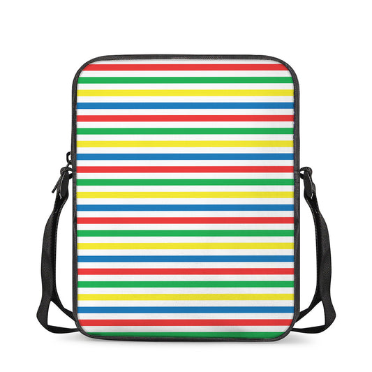 Colorful Striped Pattern Print Rectangular Crossbody Bag