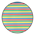 Colorful Striped Pattern Print Round Floor Mat