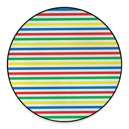 Colorful Striped Pattern Print Round Floor Mat