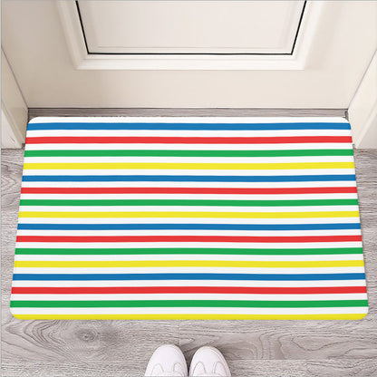 Colorful Striped Pattern Print Rubber Doormat
