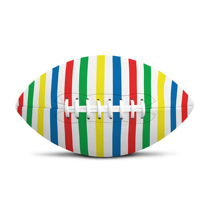 Colorful Striped Pattern Print Rugby Ball