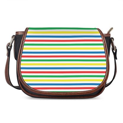 Colorful Striped Pattern Print Saddle Bag
