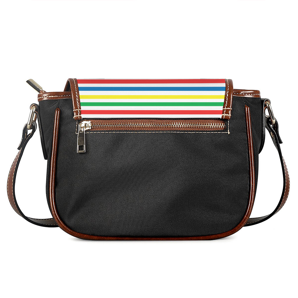 Colorful Striped Pattern Print Saddle Bag