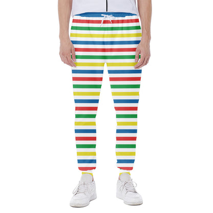 Colorful Striped Pattern Print Scuba Joggers