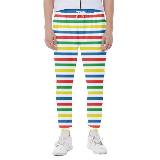 Colorful Striped Pattern Print Scuba Joggers