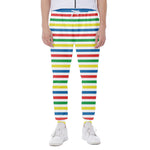 Colorful Striped Pattern Print Scuba Joggers