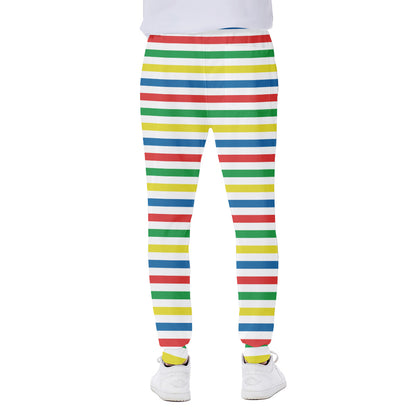 Colorful Striped Pattern Print Scuba Joggers