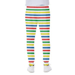 Colorful Striped Pattern Print Scuba Joggers