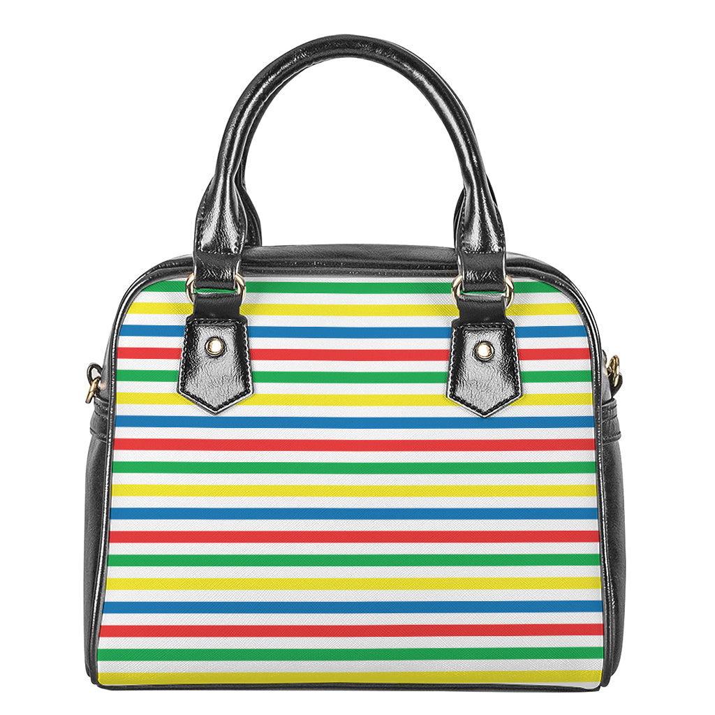 Colorful Striped Pattern Print Shoulder Handbag