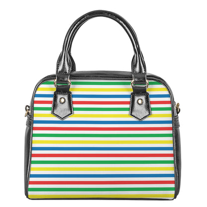 Colorful Striped Pattern Print Shoulder Handbag