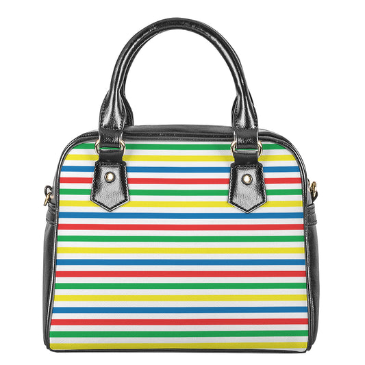 Colorful Striped Pattern Print Shoulder Handbag