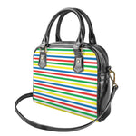 Colorful Striped Pattern Print Shoulder Handbag