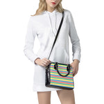 Colorful Striped Pattern Print Shoulder Handbag