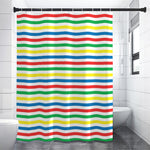 Colorful Striped Pattern Print Shower Curtain