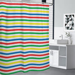 Colorful Striped Pattern Print Shower Curtain