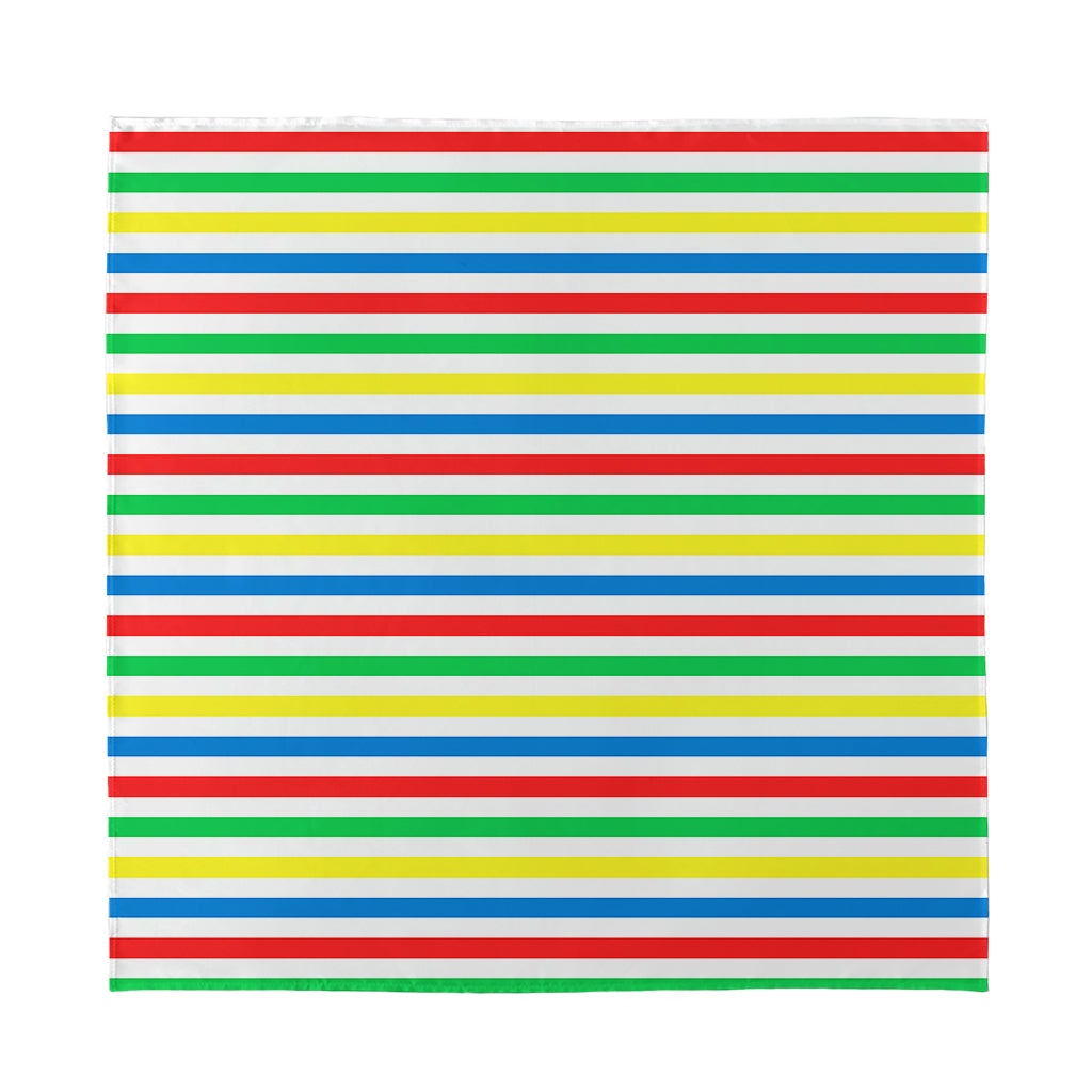Colorful Striped Pattern Print Silk Bandana