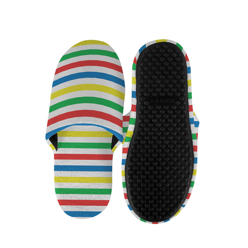 Colorful Striped Pattern Print Slippers