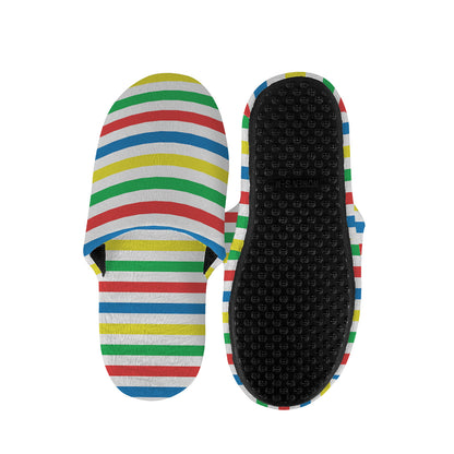 Colorful Striped Pattern Print Slippers