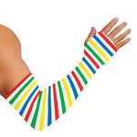 Colorful Striped Pattern Print Sun Protection Arm Sleeves