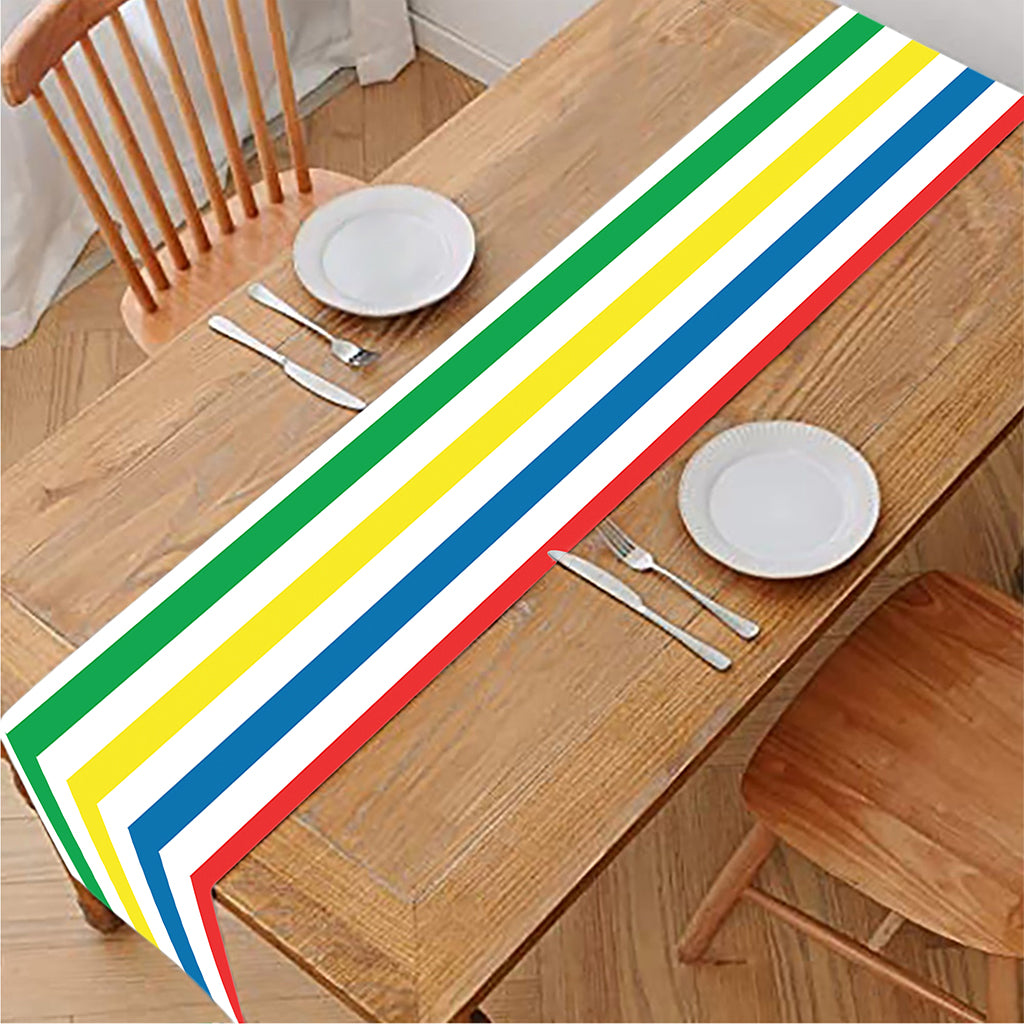 Colorful Striped Pattern Print Table Runner