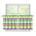 Colorful Striped Pattern Print Tier Curtains