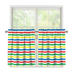 Colorful Striped Pattern Print Tier Curtains