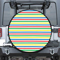 Colorful Striped Pattern Print Tire Cover