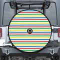 Colorful Striped Pattern Print Tire Cover With Camera Hole