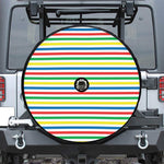 Colorful Striped Pattern Print Tire Cover With Camera Hole