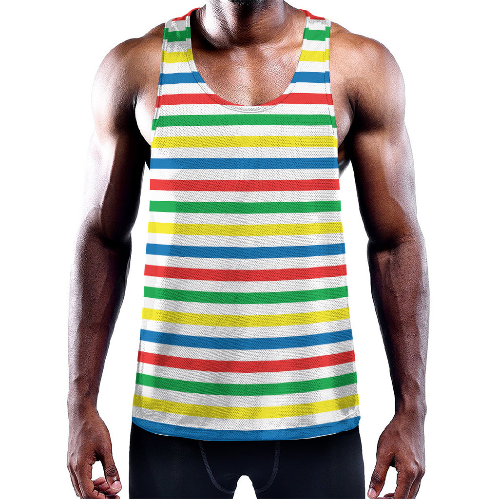 Colorful Striped Pattern Print Training Tank Top