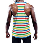Colorful Striped Pattern Print Training Tank Top
