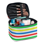 Colorful Striped Pattern Print Travel Makeup Bag