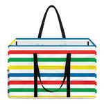 Colorful Striped Pattern Print Utility Tote Bag