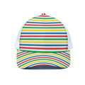 Colorful Striped Pattern Print White Mesh Trucker Hat