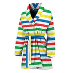 Colorful Striped Pattern Print Women's Bathrobe
