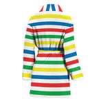 Colorful Striped Pattern Print Women's Bathrobe