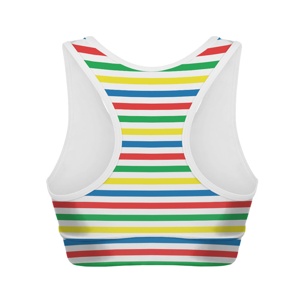 Colorful Striped Pattern Print Women's Sports Bra