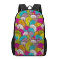 Colorful Surfing Wave Pattern Print 17 Inch Backpack