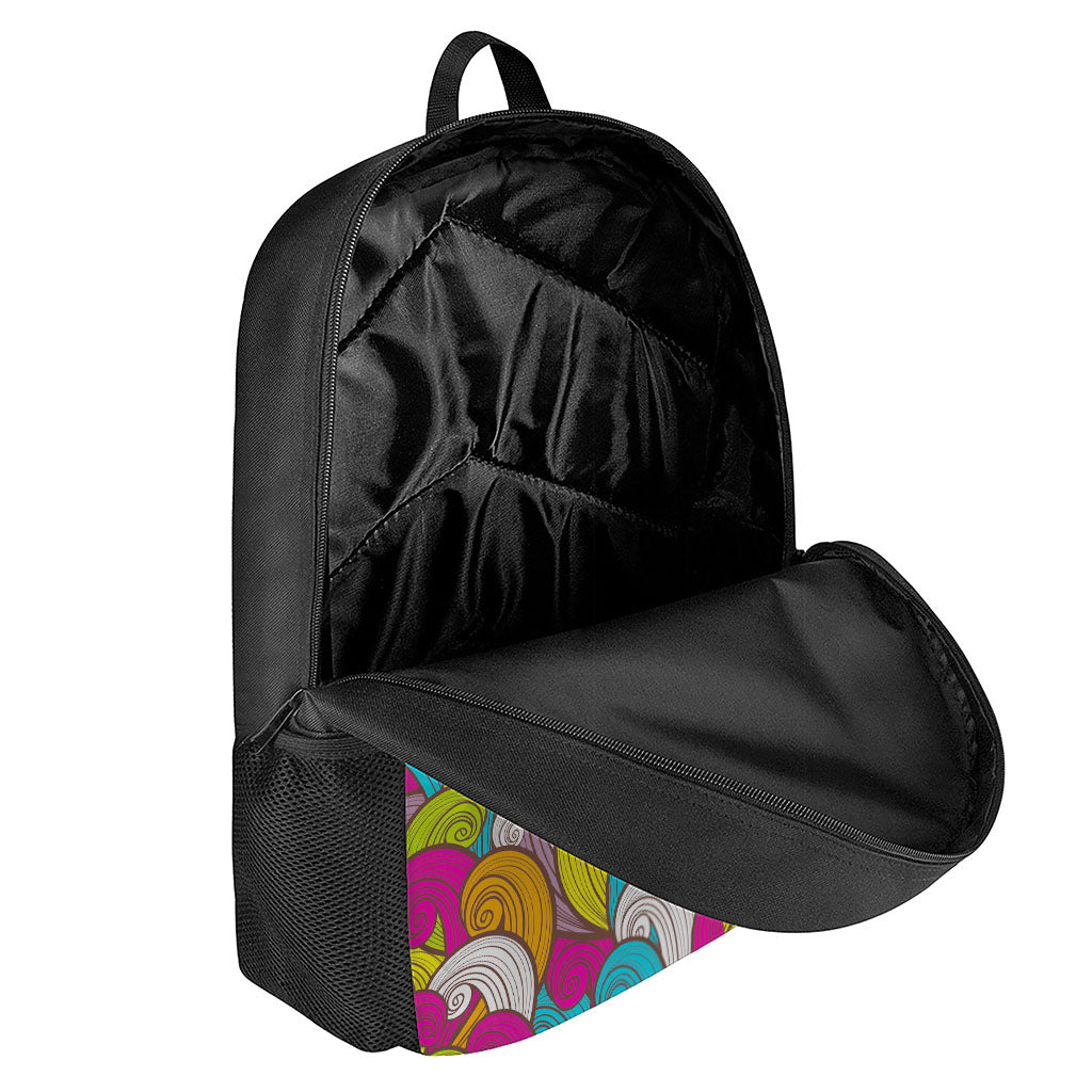 Colorful Surfing Wave Pattern Print 17 Inch Backpack