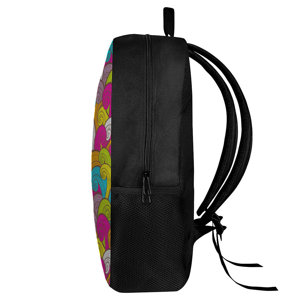 Colorful Surfing Wave Pattern Print 17 Inch Backpack