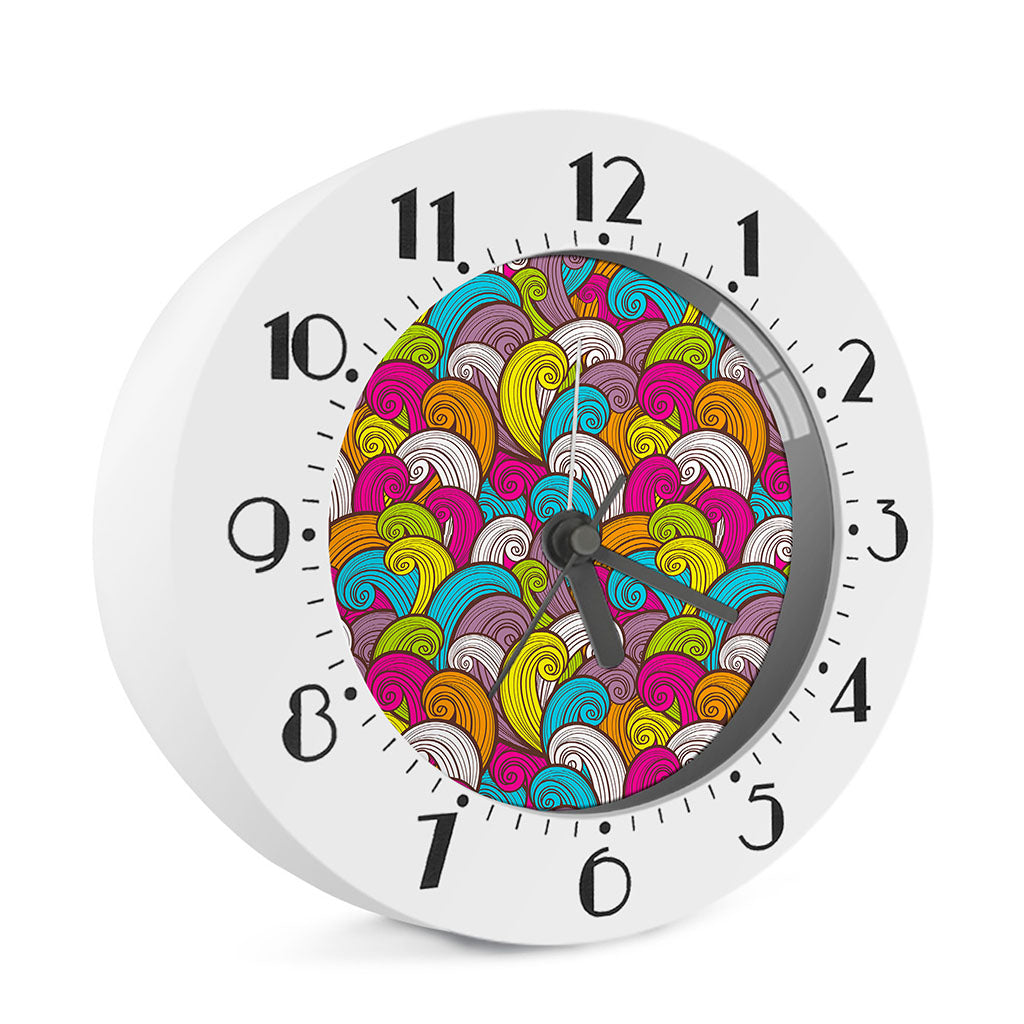 Colorful Surfing Wave Pattern Print Alarm Clock