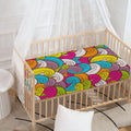 Colorful Surfing Wave Pattern Print Baby Crib Sheet