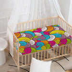 Colorful Surfing Wave Pattern Print Baby Crib Sheet