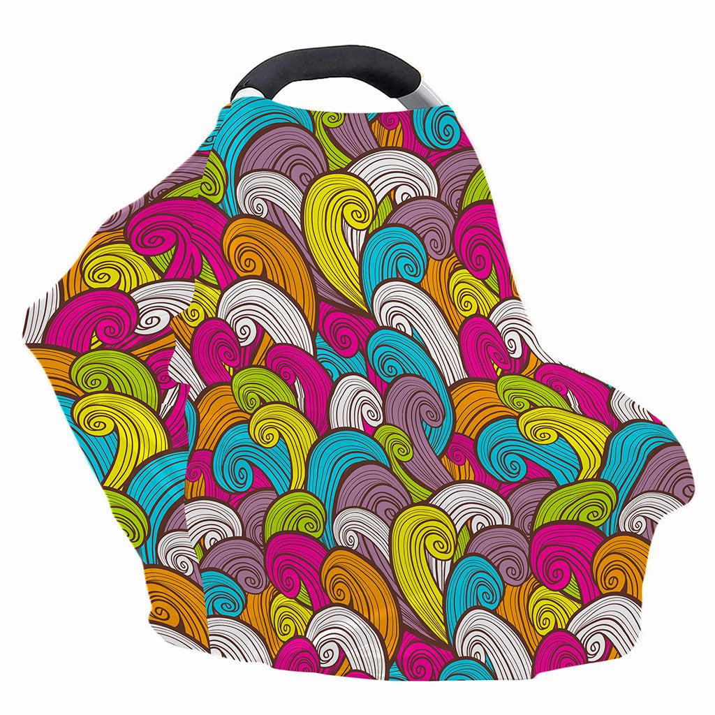 Colorful Surfing Wave Pattern Print Baby Seat Cover
