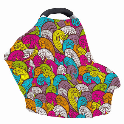 Colorful Surfing Wave Pattern Print Baby Seat Cover